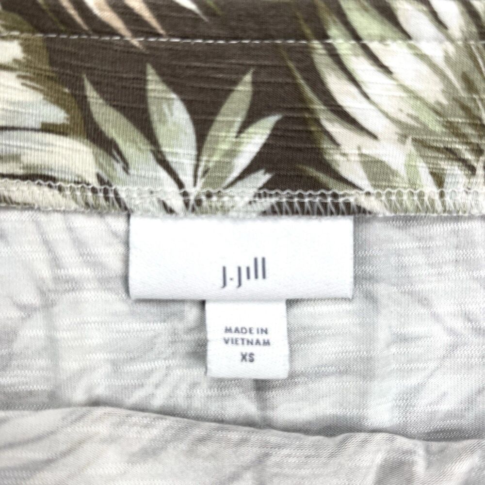 J Jill A Line Printed Maxi Skirt Womens XS Cheerful Palms Pull On Stretch Knit - Picture 2 of 7